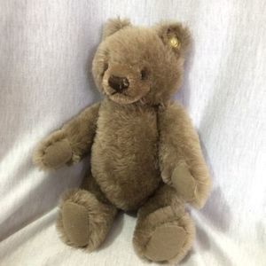 1977-1982  9" STEIFF TEDDY BEAR ~  Dark Brown with Ear Button Collectible Plush